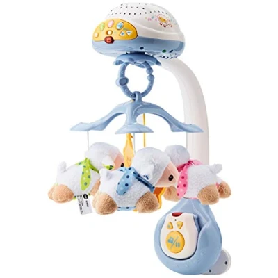Imagen de VTech Móvil Proyector Cuenta Ovejitas, Juguete de Cuna para Bebé, Más 70 Nanas, Canciones, Sonidos y Frases, Incluye Mando a Distancia (3480 503322), Multicolor, 0 24 meses