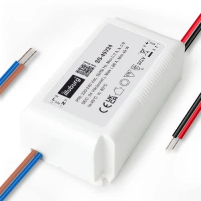 Imagen de illuburg Transformador LED 24V 45W Sin Parpadeo para Tira Alimentador Fuente de Alimentación Driver