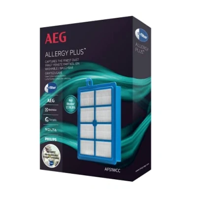 Imagen de Recambio de filtros AEG AFS1W, Para aspiradoras trineo AEG, Hepa, Filtro Allergy Plus, Azul