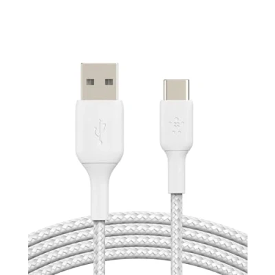 Imagen de Cable De Carga Y Sincronización Belkin Usb A c 18w Nylon Trenzado 3 M Blanco