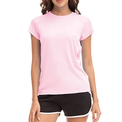Imagen de MEETWEE Sudadera de Surf Femenina Rash Guard Ultravioleta Chaleco natación UPF 50 + Manga Corta
