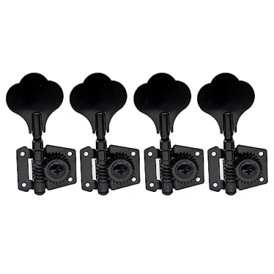 Imagen de Musiclily 4 en línea Open Gear Bajo Clavijas de Afinación 24:1 Ratio Clavijero Repuesto para Cuerdas Eléctrico, Negro