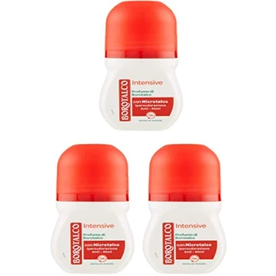 Imagen de borotalco, desodorante antitranspirante Roll On Intensive, absorbe el sudor y no deja halos, frescor continua, ideal para hipersudoración, perfume de hombre mujer, 50 ml