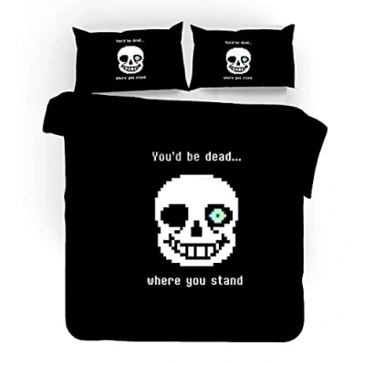 Imagen de EU VV Juego de Cama Game Undertale, Fundas Nórdicas Bohemias 1/2 Persona con Funda Almohada Cremallera Frisk Toriel ((150x200cm) 90,Undertale 02)