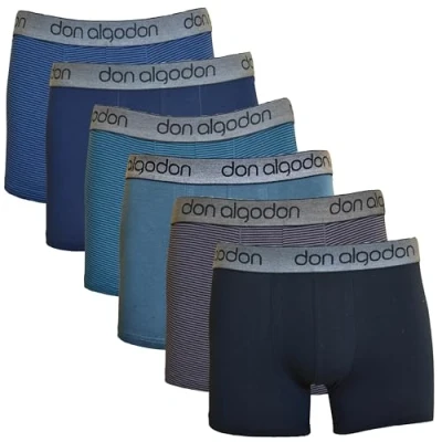 Imagen de DON ALGODON Pack 6 Boxers Hombre Suaves, Transpirables y Resistentes (FR/ES, Letras, XXL, Regular, Multicolor3)