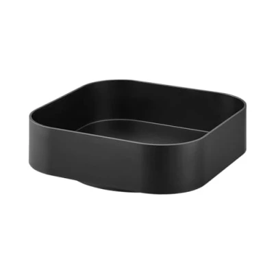 Imagen de Yamazaki 2199 Tower Bandeja de Almacenamiento giratoria, Negro, Resina ABS/Silicona, Minimalista, 20 x 6.3 cm