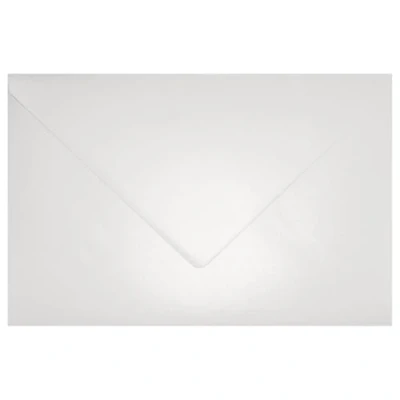 Imagen de Netuno 250 sobres nacarados blancos DIN C5 162x229mm 120g Aster Metallic White con solapa engomada puntiaguda sin ventana para invitaciones boda Navidad cumpleaños cartas tarjetas fiestas bricolaje