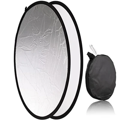 Imagen de Reflector Plegable 2 En 1 Tr 8 Redondo De 80cm Plata/blanco Bresser