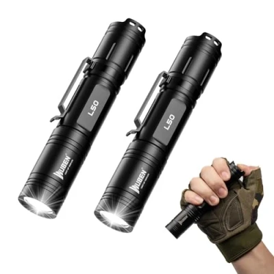 Imagen de WUBEN 2 unidades L50 LED linterna 1200 lúmenes extremadamente brillante táctica USB C recargable 5 modos IP68 resistente al agua pequeña para acampar aire libre senderismo