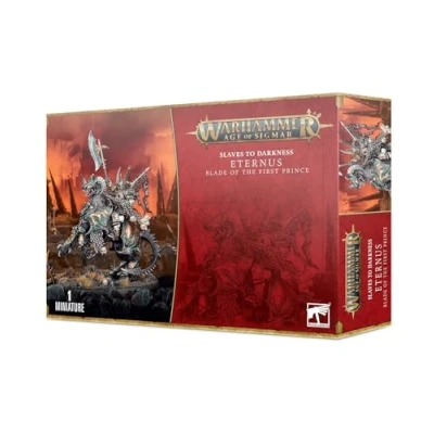 Imagen de Warhammer Age Of Sigmar Games Workshop Slaves to Darkness: Eternus Blade The First Prince/Chaos Lord on Daemonic Mount, negro