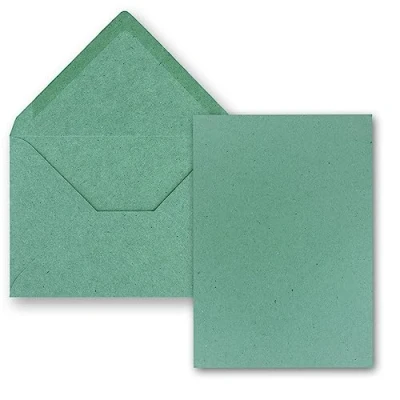 Imagen de FarbenFroh by GUSTAV NEUSER Juego de 100 tarjetas con sobre, tamaño DIN A5, 14,8 x 21 cm, papel estraza eucalipto sobres C5, 15,7 22,5 adhesivo en húmedo