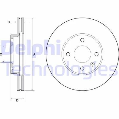 Imagen de DELPHI BG4671C Disco de freno 256 24 4 ventilado revestido sin procesar cojinete rueda, anillo sensor ABS CHEVROLET: Aveo Hatchback