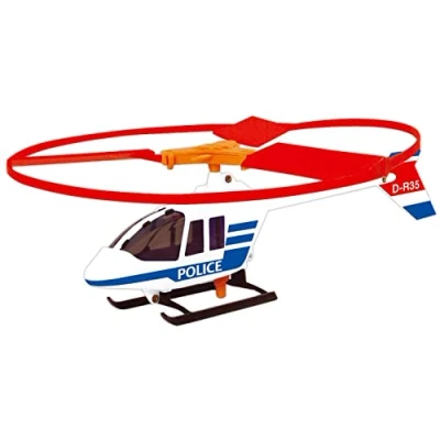 Imagen de GÜNTHER FLUGSPIELE Paul 1684 Helicóptero de policía, policía con manivela Arranque rápido, Listo para despegar inmediatamente, diámetro del Rotor Aprox. 27 cm