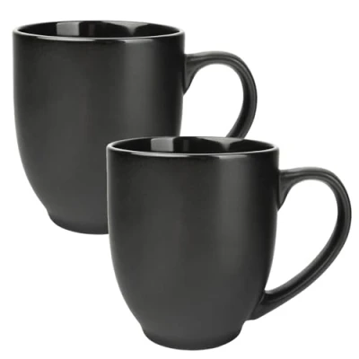 Imagen de Schramm® Tazas de café porcelana negra seleccionable 2, 4 ó 6 piezas Juego 460 ml cerámica con asa 6, Número:2 Stück