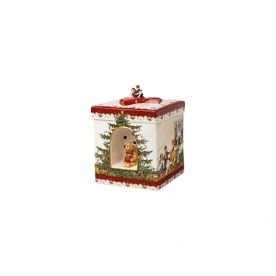 Imagen de Villeroy &amp; Boch Christmas Toys, Caja Redonda, Papá Noel con Regalos, 17 x 22cm, Porcelana, Multicolor (14 8327 6692)