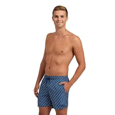 Imagen de ARENA Men&#039;s Beach Boxer Allover, Swim Trunks Hombre, Navy diagonal Pattern Multi, XXL