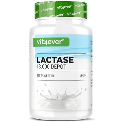 Imagen de Laktase 13.000 Depot 365 comprimidos de liberación lenta (Sepismart® Slow Release) Alta dosis con unidades FCC Para intolerancia a la lactosa + leche Sin aditivos no