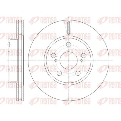 Imagen de REMSA 61250.10 Disco de freno Eje delantero 255, 255 22 5 ventilado TOYOTA: Prius II Liftback