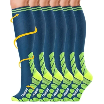 Imagen de CAMBIVO Medias de Compresión Mujer Hombre 3Pares, Calcetines Compresion 20 30mmHg, Varices para Deporte, Running, Ciclismo, Deportivos, Senderismo, Viajes, Enfermera
