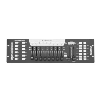 Imagen de Dmx Controll Mesa de mezclas luces, Controlador 192 canales consola 512 luz Pult Control para Moving Head Light Par Lights Fog Machine Party Controler