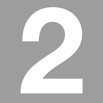 Imagen de Números adhesivos, Nr. 2 en color blanco, altura de 10 cm, autoadhesivo para número casa, pegar exteriores, buzón, puerta, resistente a la intemperie, kfz_674_2