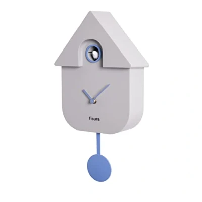 Imagen de Fisura Reloj de Cuco Gris, Azul y Blanco. Pared. Pared Original para Regalo. 3 Pilas AA no Incluidas. Medidas: 21,5 x 8 41,5. Plástico ABS.