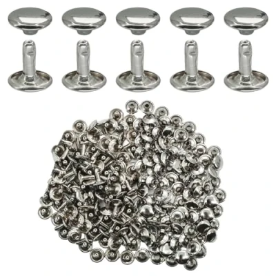 Imagen de F Season 100 remaches huecos, 10 x mm, vástago doble, redondos, decorativos de metal para bricolaje