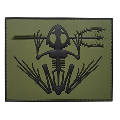 Imagen de Olive Drab US Navy Seals Bone Frog Skull Skeleton DEVGRU OD Morale PVC Hook Patch