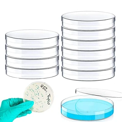 Imagen de Placas de Petri, 10Piezas Placa Petri Plástico, con Tapas, Platos Plástico Celular Transparente para Laboratorio, Experimento, Biología (90mm)