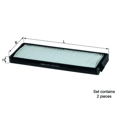Imagen de MAHLE ORIGINAL LA 377/S Filtro de habitáculo partículas 281,0 103 20,0 CHEVROLET: Tacuma