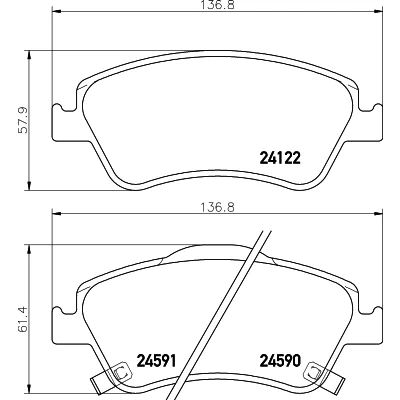 Imagen de HELLA 8DB 355 013 561 Juego de pastillas freno con avisador acústico desgaste accesorios TOYOTA: Auris Hatchback, Corolla X Berlina