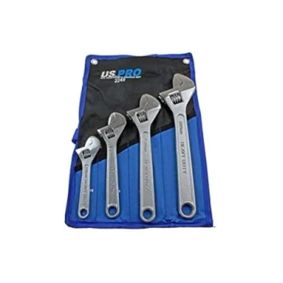 Imagen de US PRO Tools Juego de llaves ajustables (4 unidades, 6 pulgadas, 8 10 12 acabado cromado 2249