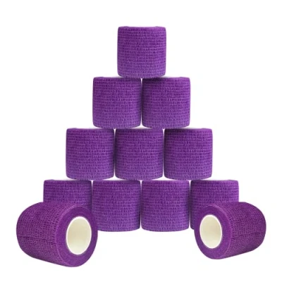 Imagen de Venda Cohesiva 5 cm x 4.5 m Elástica Autoadhesiva Vendaje Deportivo Tape Crossfit 12 Rollos Lila