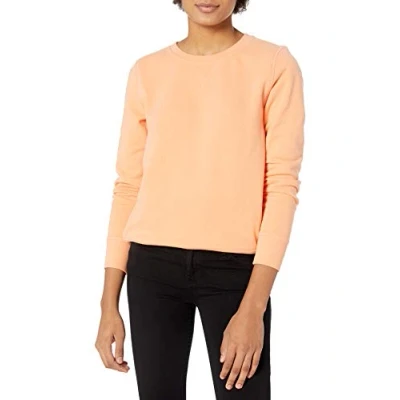 Imagen de Amazon Essentials Sudadera de Cuellocaja Forro Polar y Tejido Rizo Francés (Disponible en Tallas Grandes) Mujer, Naranja Rosado, XL
