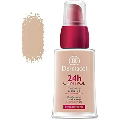 Imagen de Dermacol Base de Maquillaje Profesional 24H Control, Con Coenzima Q10, para Pieles Secas y Grasas, Larga Duración A Prueba Tacto, No. 03, 30 mL