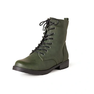 Imagen de Amazon Essentials Bota Militar con Cordones Mujer, Verde, 36 EU