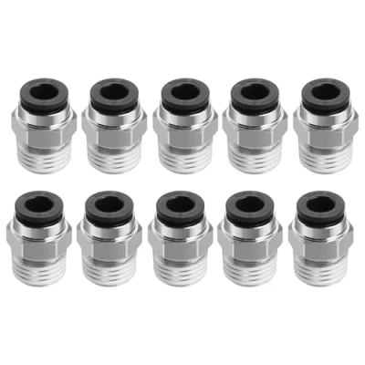Imagen de Heschen Conexiones rápidas PC6 02 6mm Push In Joint Thread Male 1/4 &quot;Conector neumático Quick Fittings 10 piezas
