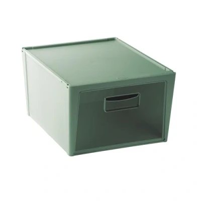 Imagen de Snips, Yoga, Contenedor para Objetos, 15 LT, Caja de Almacenamiento, Ahorrador Espacio, Organizadora Verde, 37 x 27.7 33 cm, Apertura Frontal, Made in Italy
