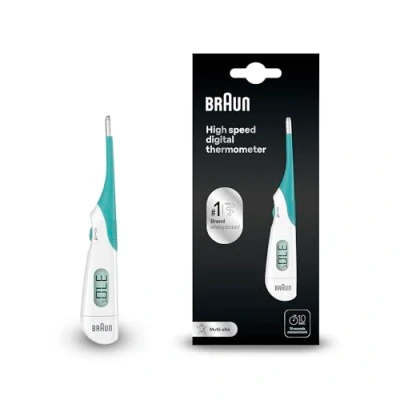 Imagen de Braun High Speed Termómetro digital , Varilla para usar en múltiples sitios Vía oral, rectal o axilar Apto bebés y niños pequeños La marca #1 entre los médicos(1) PRT1000