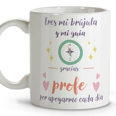 Imagen de Taza profesora. Tazas de cafe originales. personalizada. Regalos originales para profesores. cerámica 330 ml.