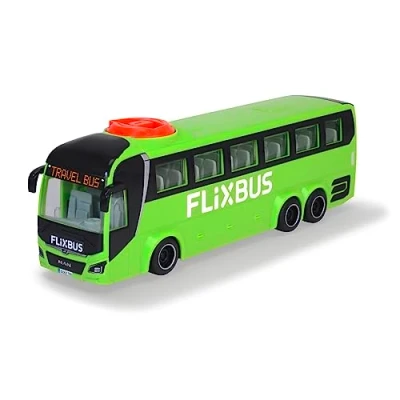 Imagen de Dickie Toys Autobús de Juguete Man FlixBus Verde, 27cm, Autocar con Función Dirección, A Partir 3 años (203744015)