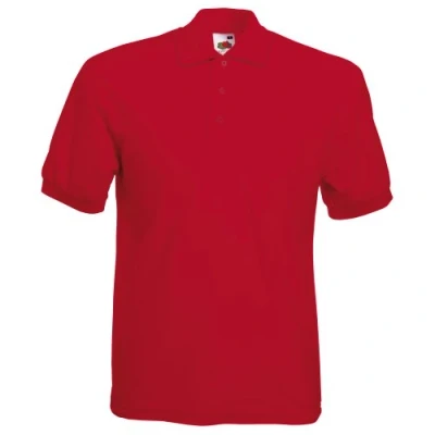 Imagen de Fruit of the Loom Raglan Sleeve Polo para hombre, color rojo, talla Medium