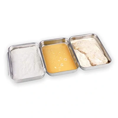Imagen de Chg Juego de 3 Piezas Pan rallado 23 x 15 cm, Acero Inoxidable, Plateado