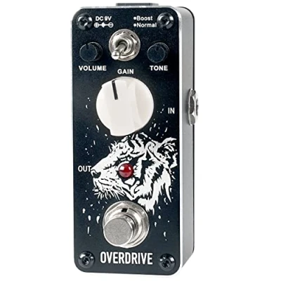 Imagen de Sondery Overdrive Pedal efecto de guitarra, 2 modos impulso y normal, Diseño artístico en la parte superior caja borde corte diamante