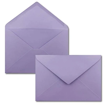 Imagen de FarbenFroh Sobres de color lila, 50 unidades, DIN C5, 22,0 x 15,4 cm, adhesivo húmedo, sin ventana, tarjetas Navidad, felicitaciones