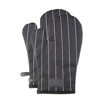 Imagen de guantes de horno Masterchef resistentes al calor, 100% algodón, perfectos para cocinar, hornear, con lazo colgar y logotipo piel vegana, negro/blanco, lana