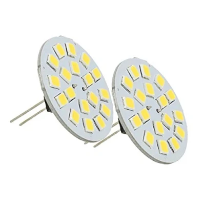 Imagen de LEDLUX 2 Bombillas LED G4 Enchufe doble DC AC 12V 24V 3W Conexión central 18 SMD 2835 (3000k)