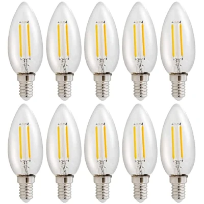 Imagen de NCC Licht 10 bombillas LED C35, 1 W, E14, 120 lm, 840, luz blanca neutra, 4000 K