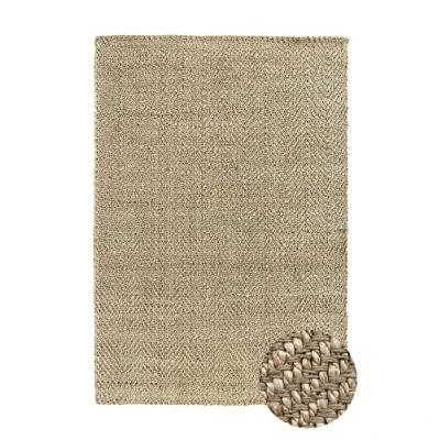 Imagen de HAMID Alfombra de Yute Alcázar, 100% Fibra Natural, Suave, Tejida a Mano, Salón, Comedor, Dormitorio, Pasillos, Entrada Natural (290x200cm)