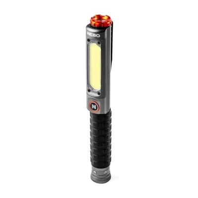 Imagen de NEBO Big Larry 3 Stealth linterna de trabajo 600 lúmenes con luz COB, base magnética clip bolsillo para iluminación manos libres, LED COB portátil regulable,